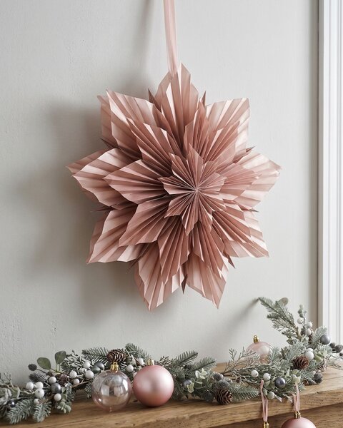 Csillag alakú lámpás OSTERAN 59 cm Rózsaszín