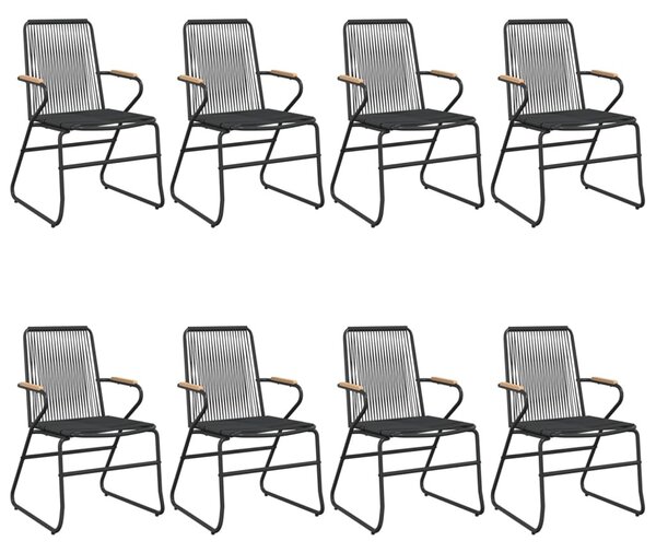 9 részes fekete PVC rattan kerti étkezőgarnitúra