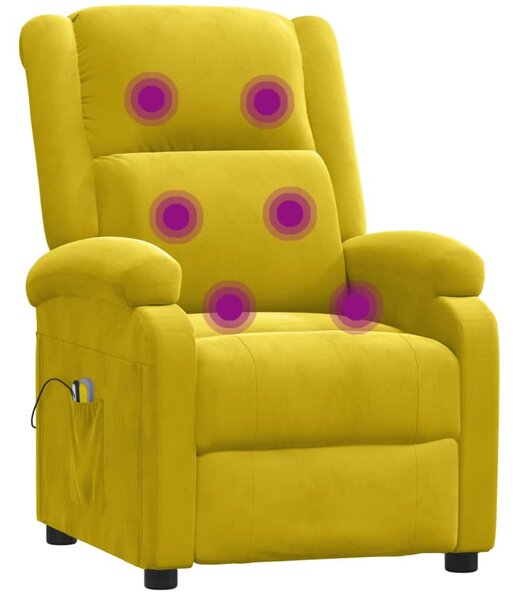 Sárga bársony elektromos masszázsfotel