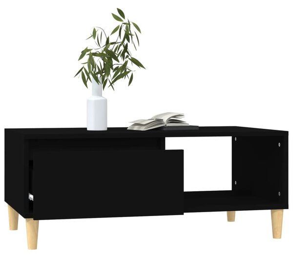 Fekete szerelt fa dohányzóasztal 90x50x36,5 cm