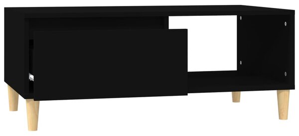 Fekete szerelt fa dohányzóasztal 90x50x36,5 cm