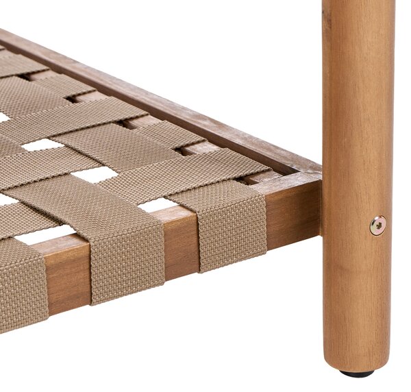 Kerti dohányzóasztal Polccal MILZANO 70 cm 70 cm Akácfa Barna