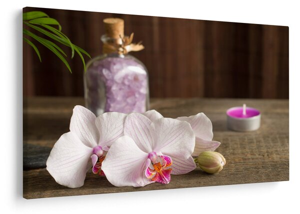 Kép - Gyertya és orchidea (90x60 cm)