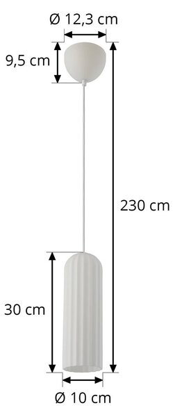 Nordlux Miella függőlámpa, bordázott üveg, szatírozott/fehér, dimmelhető, Fehér / opál, Nappali / Étkező, Üveg
