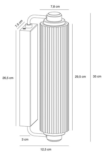 Nordlux Nimal Double fali világítás, IP44, fém, fekete, dimmelhető, Fekete, Fürdőszoba, Műanyag