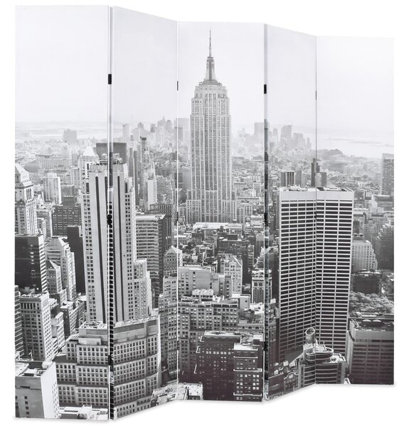 Fekete-fehér New York mintás paraván 200 x 170 cm