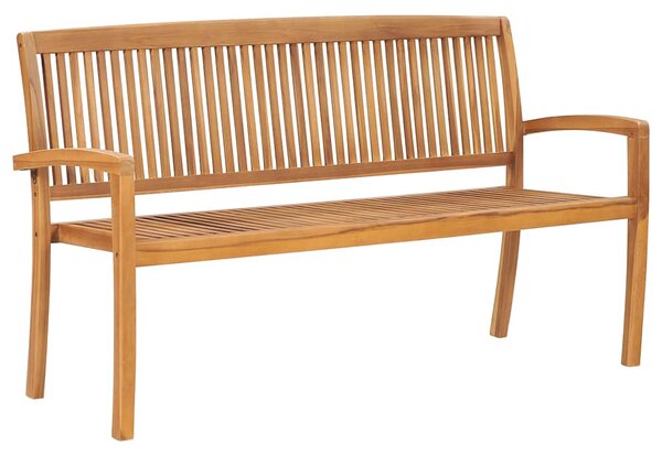 Tömör tíkfa rakásolható kerti pad párnával 159 cm