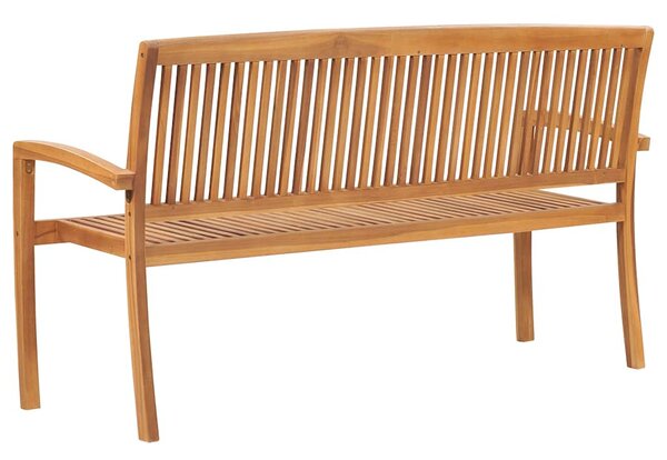 3 személyes rakásolható tömör tíkfa kerti pad 159 cm