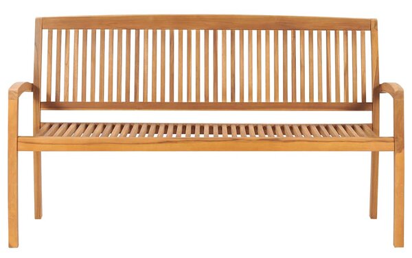 Tömör tíkfa rakásolható kerti pad párnával 159 cm