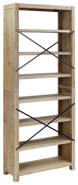 7-szintes tömör akácfa könyvespolc 80 x 30 x 200 cm