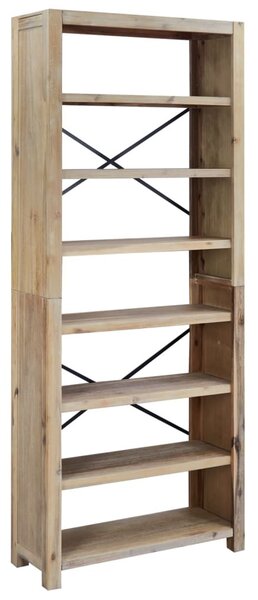 7-szintes tömör akácfa könyvespolc 80 x 30 x 200 cm