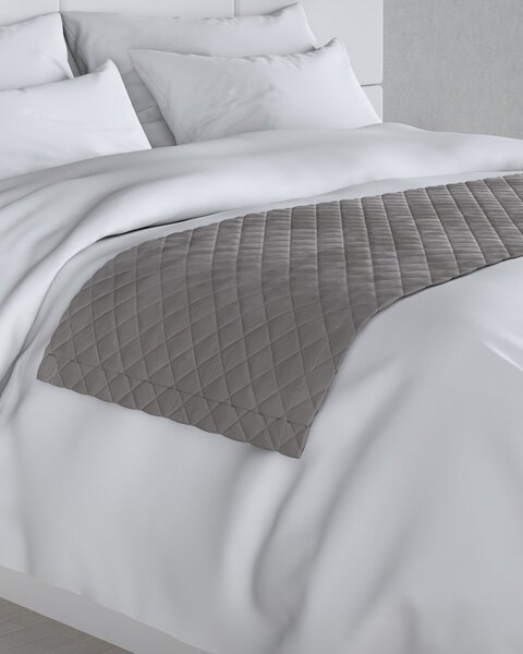 Bársony futó ágytakaró hotel 60x200cm termék színe szürke szövet fényes, welwet