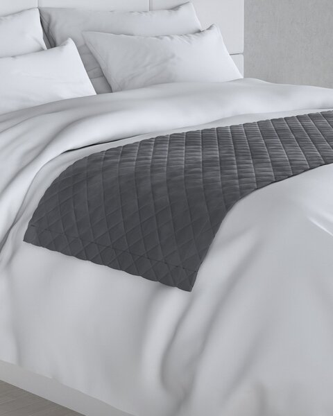 Bársony futó ágytakaró hotel 60x200cm termék színe szürke szövet fényes, welwet
