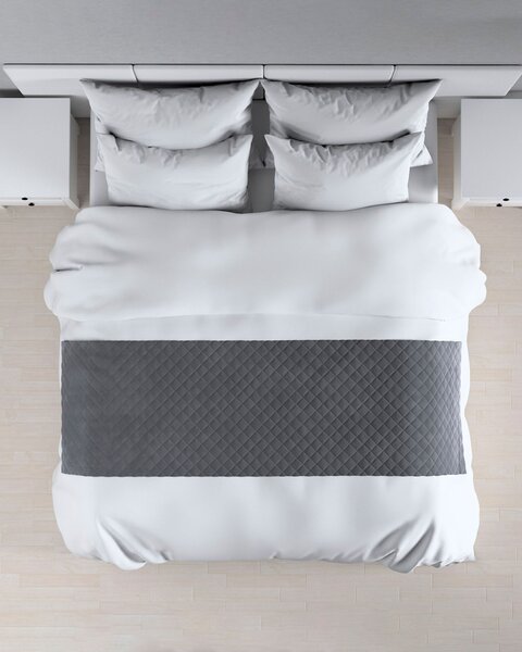 Bársony futó ágytakaró hotel 60x200cm termék színe szürke szövet fényes, welwet