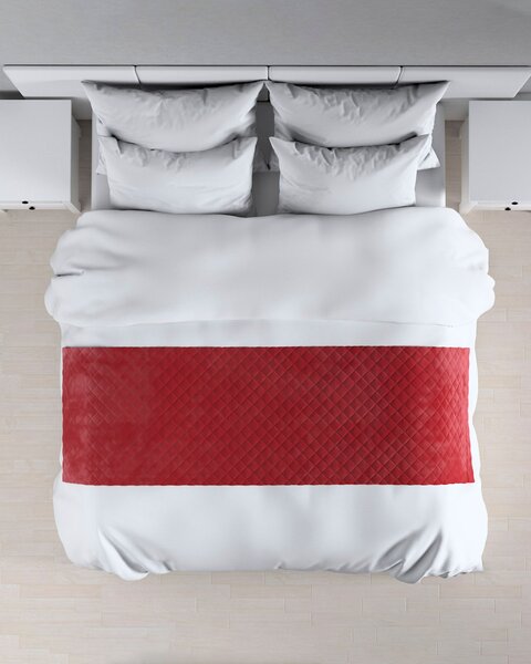 Bársony futó ágytakaró hotel 60x200cm termék színe piros szövet fényes, welwet