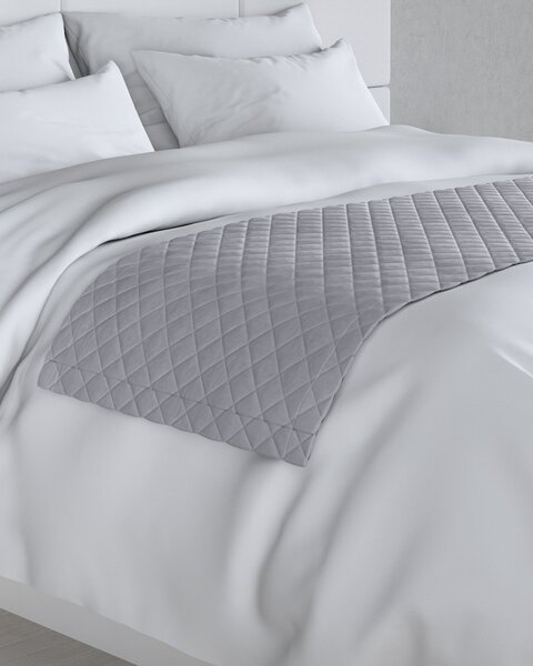 Bársony futó ágytakaró hotel 60x200cm termék színe szürke szövet fényes, welwet