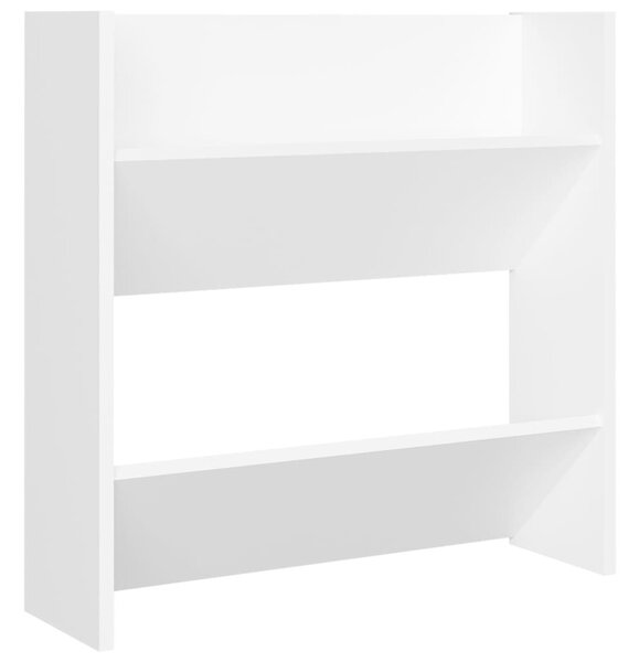 4 db fehér szerelt fa fali cipősszekrény 60 x 18 x 60 cm