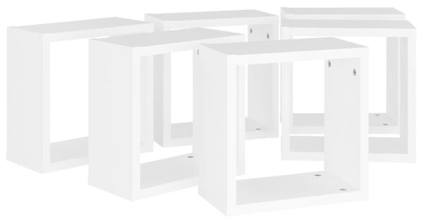 6 db fehér fali kockapolc 30 x 15 x 30 cm