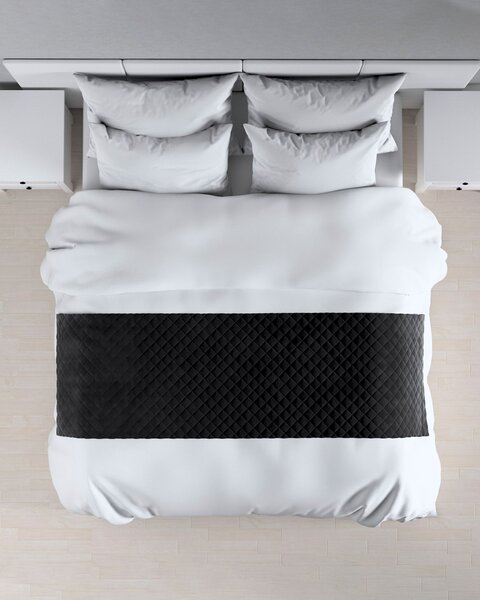 Bársony futó ágytakaró hotel 60x200cm termék színe fekete szövet fényes, welwet