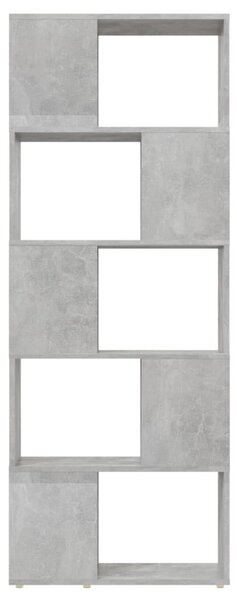 Betonszürke térelválasztó könyvszekrény 60 x 24 x 155 cm