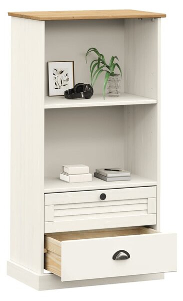 VIGO fehér tömör fenyőfa könyvespolc 60x35x114,5 cm