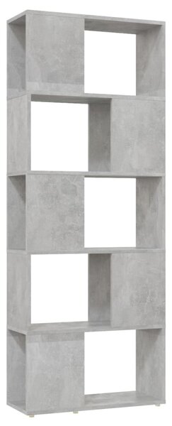 Betonszürke térelválasztó könyvszekrény 60 x 24 x 155 cm
