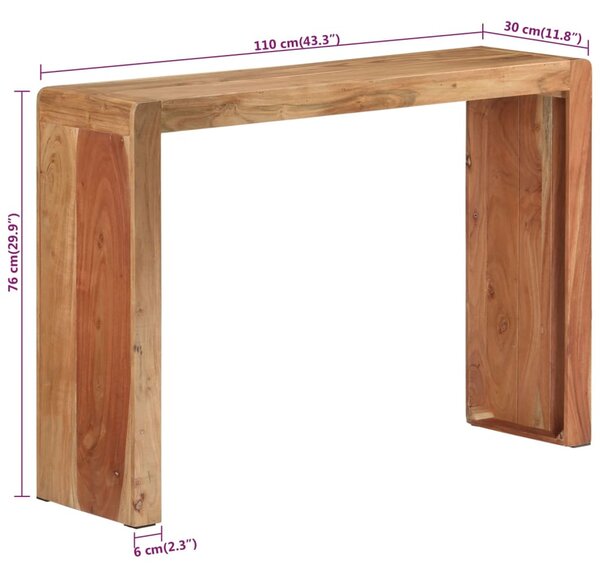Tömör akácfa tálalóasztal 110x30x76 cm