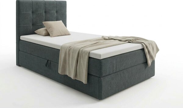 Kárpitozott boxspring ágy DIRELIS VIBE 90x200 cm sötétszürke Matrac: Bonell rugós matrac