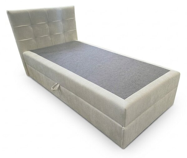 Kárpitozott boxspring ágy DIRELIS VIBE 90x200 cm krémszínű Matrac: Bonell rugós matrac