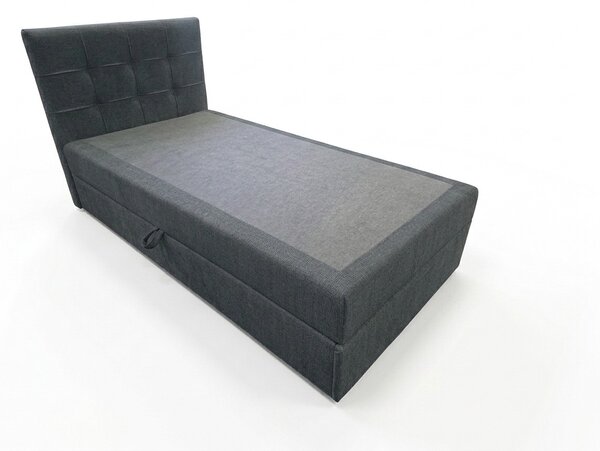 Kárpitozott boxspring ágy DIRELIS VIBE 90x200 cm sötétszürke Matrac: Bonell rugós matrac