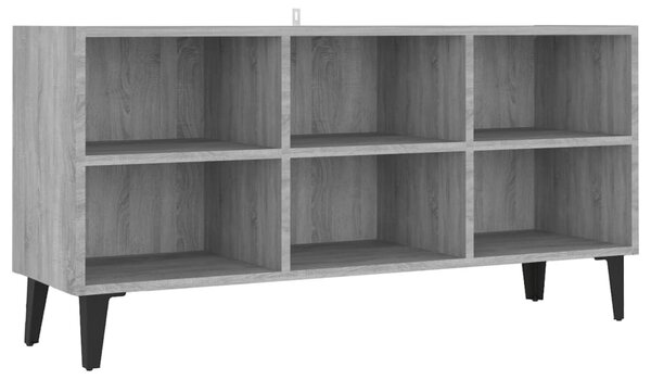 Szürke sonoma színű TV-szekrény fémlábakkal 103,5 x 30 x 50 cm