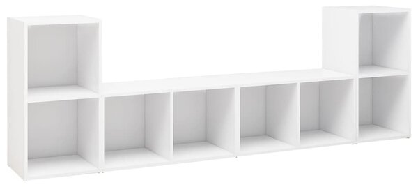 4 db fehér szerelt fa TV-szekrény 72 x 35 x 36,5 cm