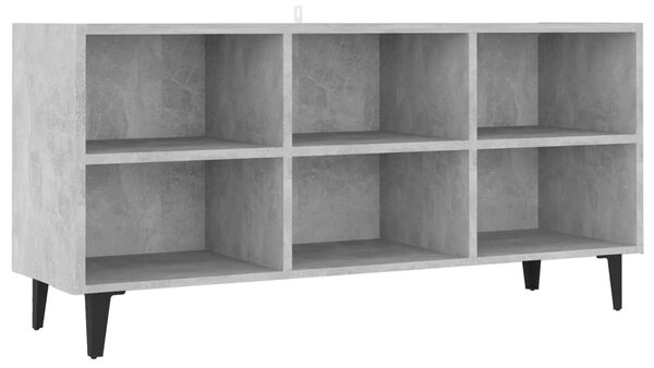 Betonszürke TV-szekrény fémlábakkal 103,5 x 30 x 50 cm