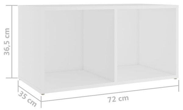 4 db fehér szerelt fa TV-szekrény 72 x 35 x 36,5 cm