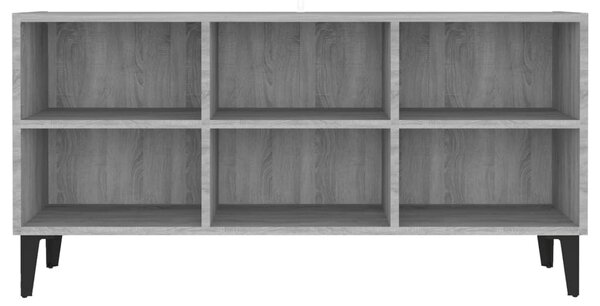 Szürke sonoma színű TV-szekrény fémlábakkal 103,5 x 30 x 50 cm