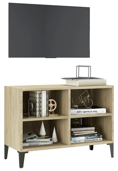 Sonoma tölgy színű TV-szekrény fémlábakkal 69,5 x 30 x 50 cm