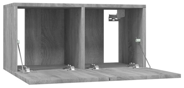 4 db szürke sonoma színű szerelt fa fali TV-szekrény 60x30x30cm