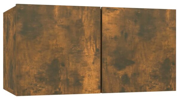 8 db füstös tölgy színű szerelt fa TV-szekrény 60 x 30 x 30 cm