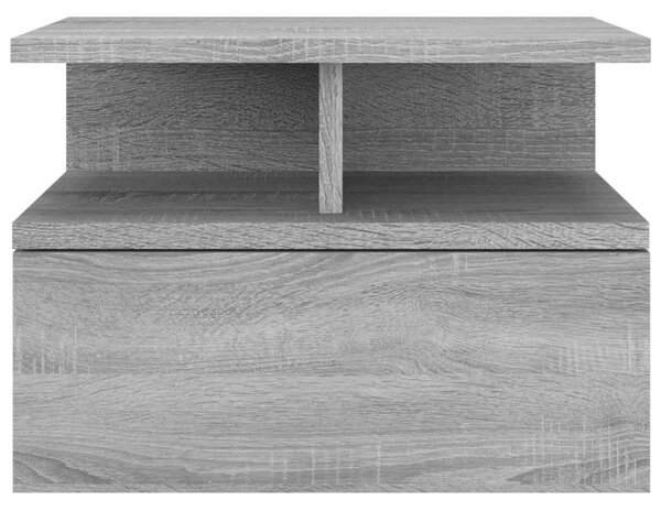 2 db szürke sonoma szerelt fa fali éjjeliszekrény 40x31x27 cm