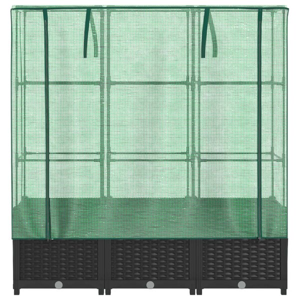 Rattan megjelenésű magaságyás melegháztakaróval 120x40x138 cm