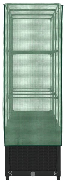 Rattan megjelenésű magaságyás melegháztakaróval 120x40x138 cm