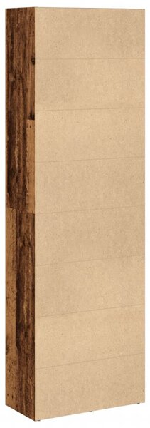 Antik fa színű szerelt fa könyvespolc 60 x 30 x 189 cm