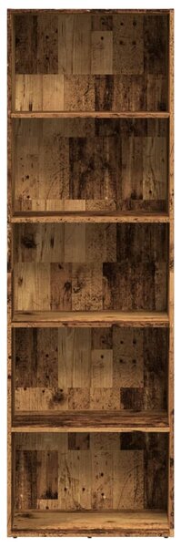 Antik fa színű szerelt fa könyvespolc 60 x 30 x 189 cm
