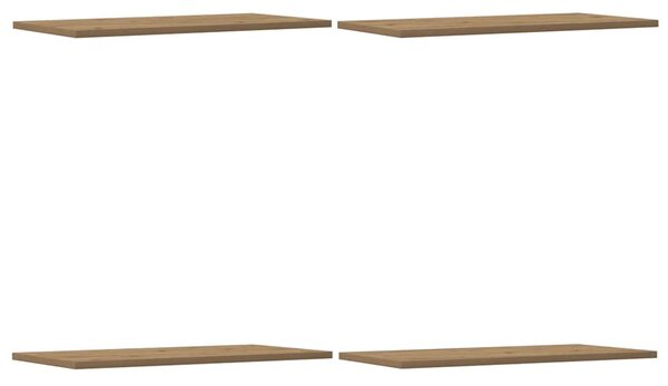 4 db kézműves tölgy színű szerelt fa fali polc 60 x 30 x 1,5 cm