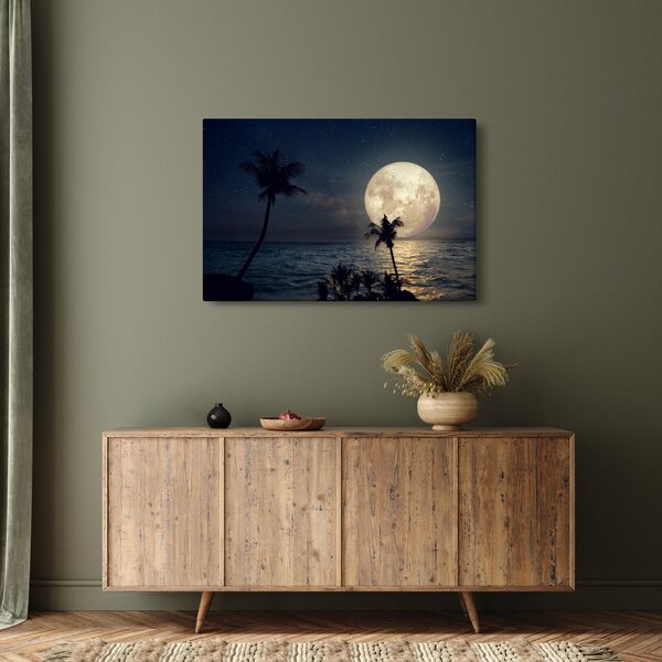Kép - Strand teliholddal (90x60 cm)