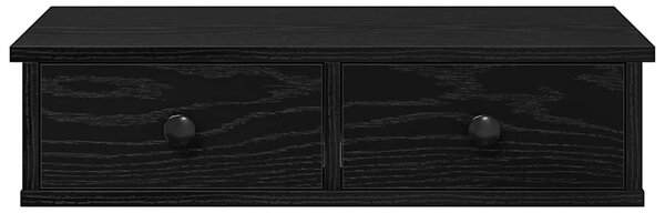 Falipolc fiókokkal fekete 60x28x15 cm műszaki fa