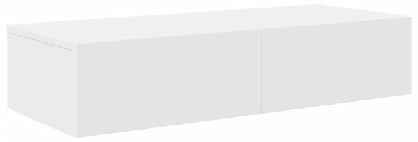 Falipolc fiókokkal fehér 80x33x17 cm műszaki fa