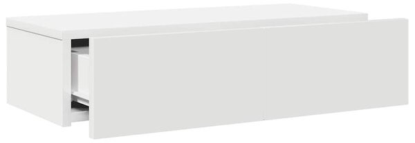 Falipolc fiókokkal fehér 60x26,5x15 cm műszaki fa