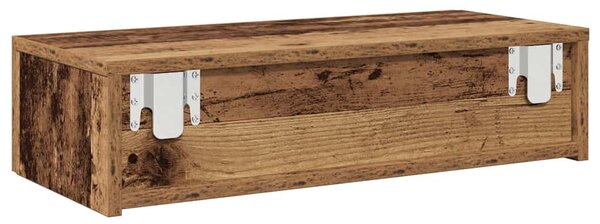 Falipolc fiókokkal régi fa 60x26,5x15 cm műszaki fa