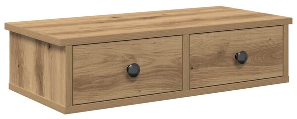 Falipolc fiókokkal artisian tölgy 60x28x15 cm műszaki fa